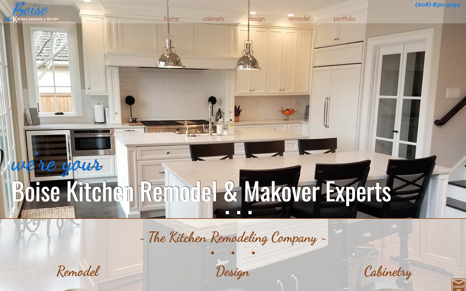 The current boisekitchencabinets.com homepage