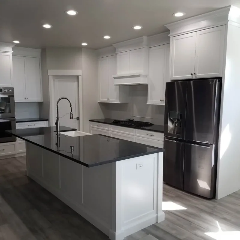 White and black kitchen remodel in Eagle, Idaho